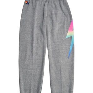 Aviator Nation bolt heather/rainbow pink sweatpants XS